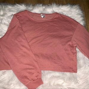 pink cropped long sleeve